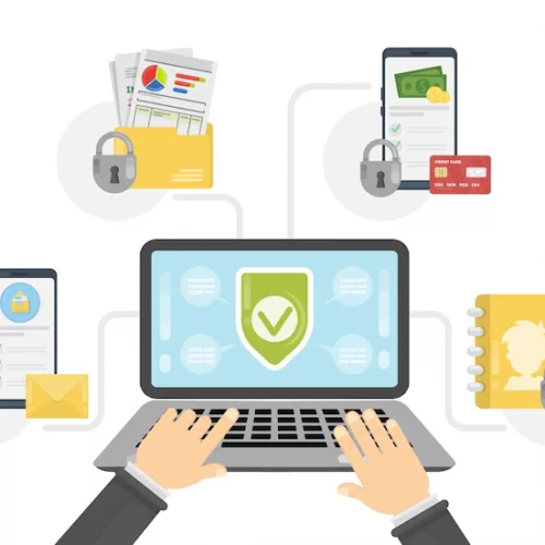 data-protection-concept-laptop-with-files-connection-shiled-sign_613284-974
